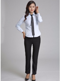 女式長(zhǎng)袖V領(lǐng)襯衣 淺藍(lán)色