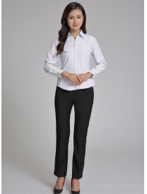 女式長(zhǎng)袖襯衣 白色細(xì)斜紋