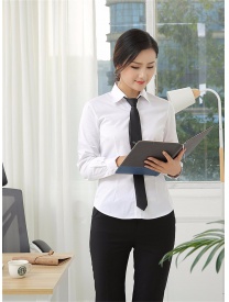 女式長(zhǎng)袖襯衣 白色純色