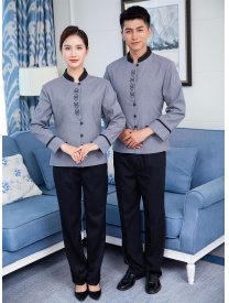 保潔服立領(lǐng)一?？刍ㄟ?灰色