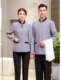 保潔服女式三?？勰惺揭涣？?灰色